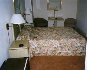 Tiny hotel room